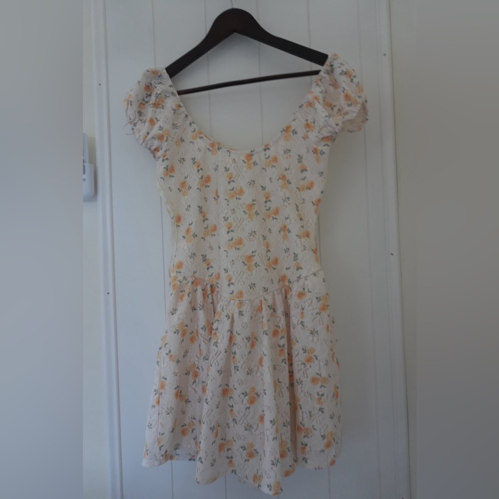 Jessica Simpson Floral Kids Dress in Cream and Orange
